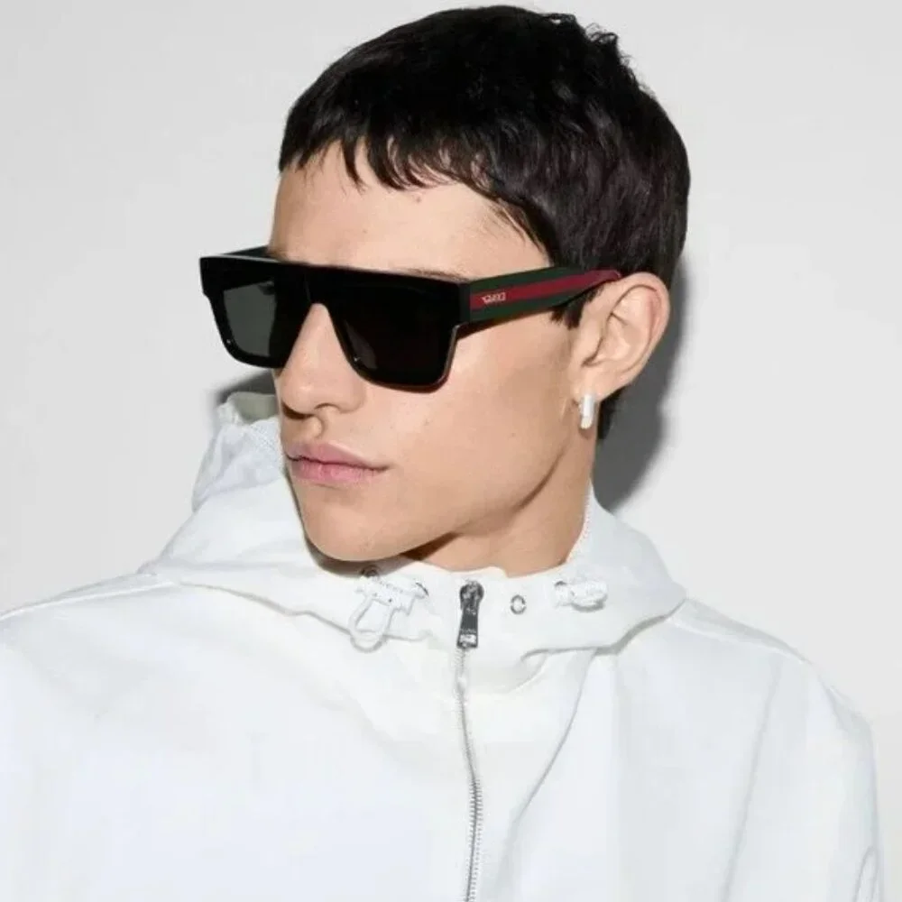 Gucci GG1868S Sunglasses – Black Square Frame with Grey Lenses | Model 001